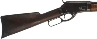 Marlin Model 1881 Lever Action Rifle
.45-70 Gov't, 28" barrel,
walnut with crack, well aged patina